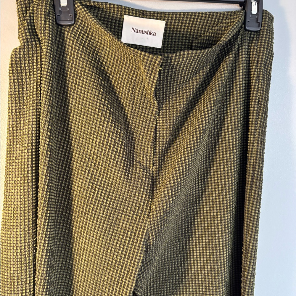 Nanushka Khaki Textured Trousers